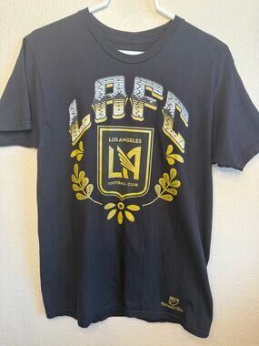 LAFC Los Angeles Football Club Black Gold Crest Graphic T-Shirt